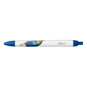 Himalayan monal bird cartoon illustration black ink pen