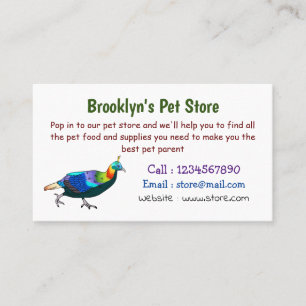 Himalayan monal bird cartoon illustration business card