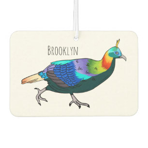 Himalayan monal bird cartoon illustration  car air freshener