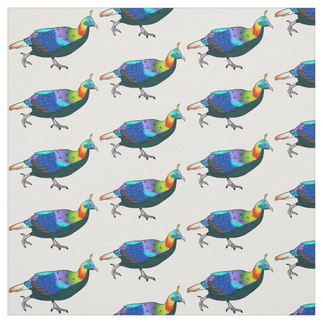 Himalayan monal bird cartoon illustration  fabric (Swatch)