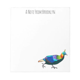 Himalayan monal bird cartoon illustration notepad