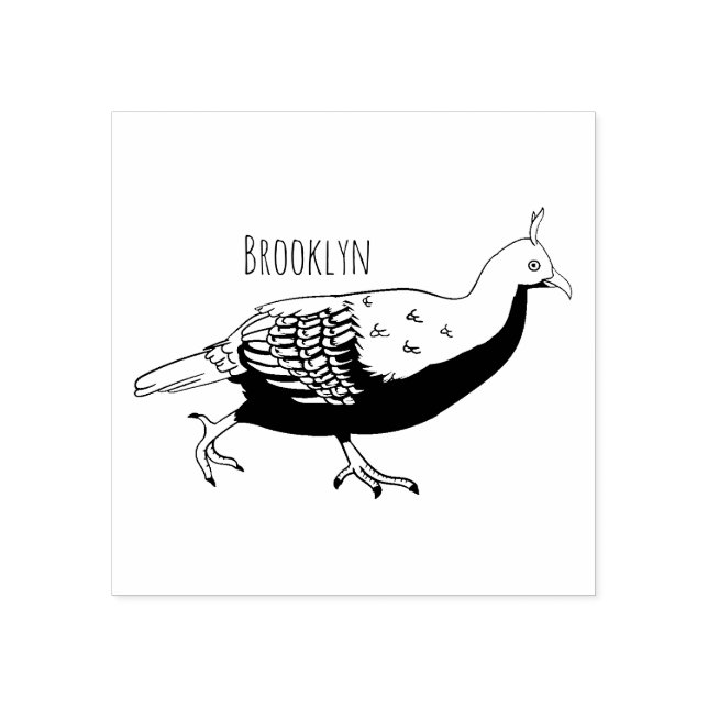 Himalayan monal bird cartoon illustration  rubber stamp (Imprint)