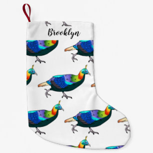 Himalayan monal bird cartoon illustration small christmas stocking