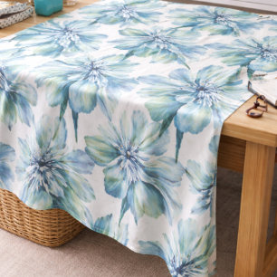 Himalayan Persian Blue Poppies Watercolor Fabric