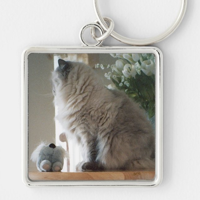 Himalayan Persian Cat Key Ring (Front)