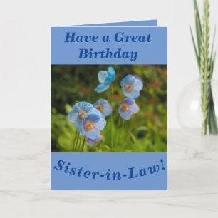 Himalayan Poppies Birthday Card for Sister-in-Law