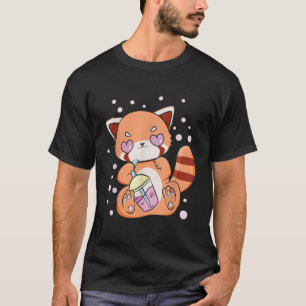 Himalayan Red Panda Boba Pearl Bubble Tea Anime T-Shirt