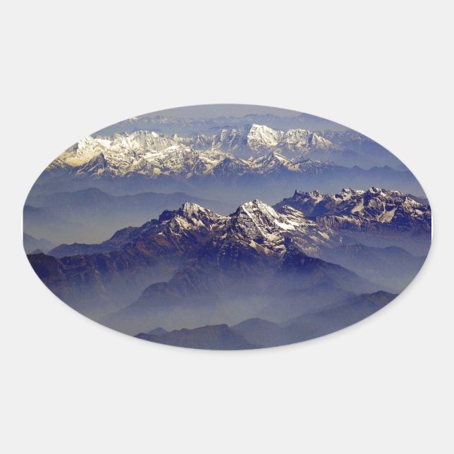 Himalayas Landscape Oval Sticker (Front)