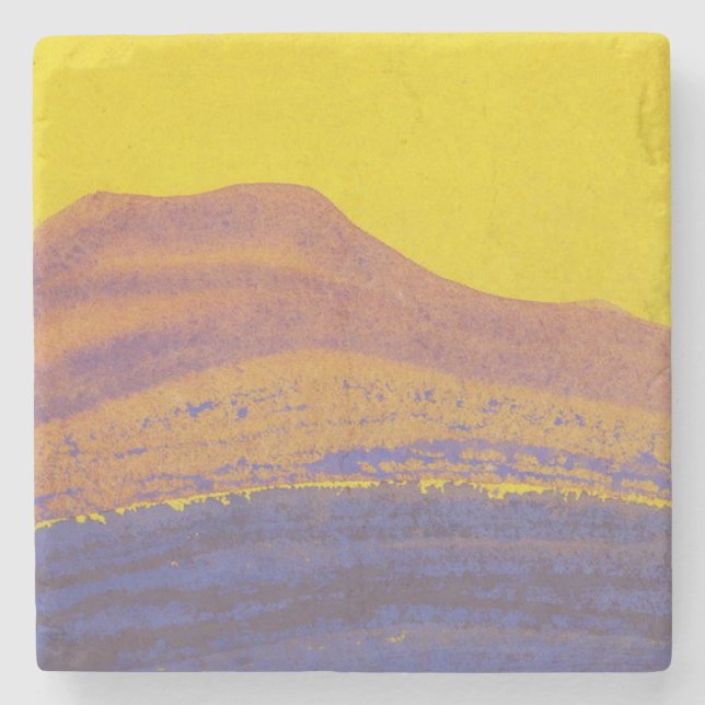 Himalayas (Mountain Range) (by Nicholas Roerich) Stone Coaster (Front)