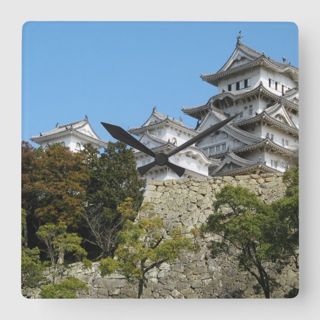 Himeji Castle 姫路城, Hyogo, Japan Square Wall Clock (Front)