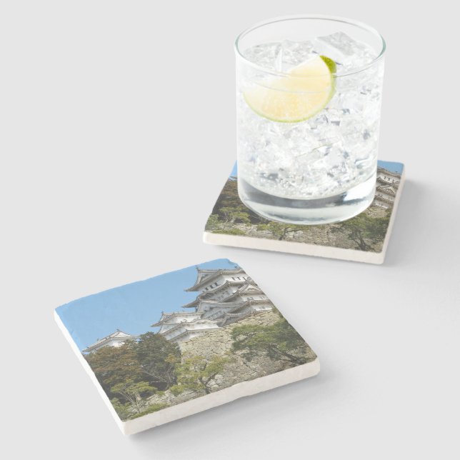 Himeji Castle 姫路城, Hyogo, Japan Stone Coaster (Side)