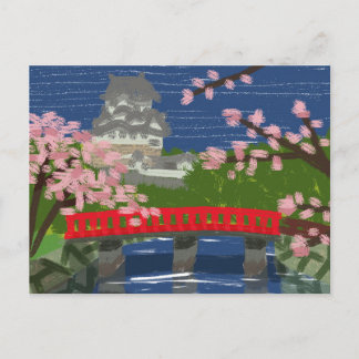 Himeji Castle River Postcard