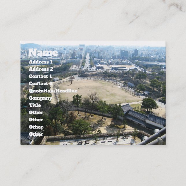 Himeji, Japan (View from atop castle) Business Card (Front)