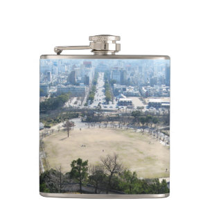Himeji, Japan (View from atop castle) Hip Flask