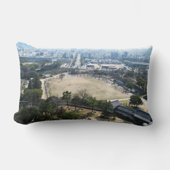 Himeji, Japan (View from atop castle) Lumbar Cushion (Front)