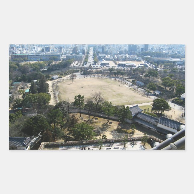 Himeji, Japan (View from atop castle) Rectangular Sticker (Front)