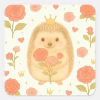 HIMEKARI Floral Hedgehog Sticker – Cream