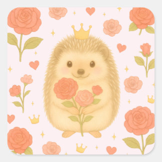 HIMEKARI Floral Hedgehog Sticker – Pink