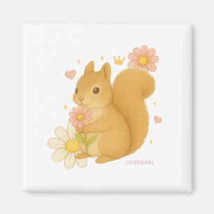 HIMEKARI Floral Squirrel Magnet –Clear