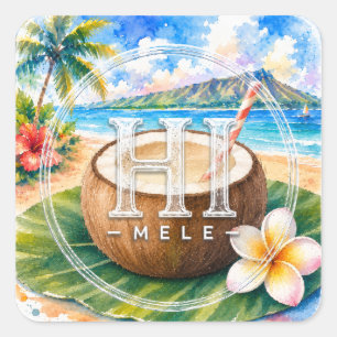 HIMELE Little Hawaiʻi Sticker — Coconut 