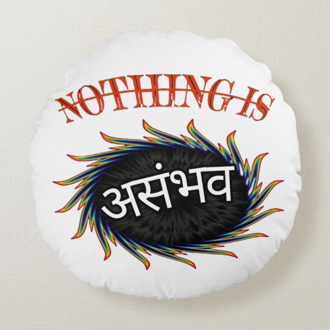 Hindi Funny quotes and slogans Round Cushion (Front)