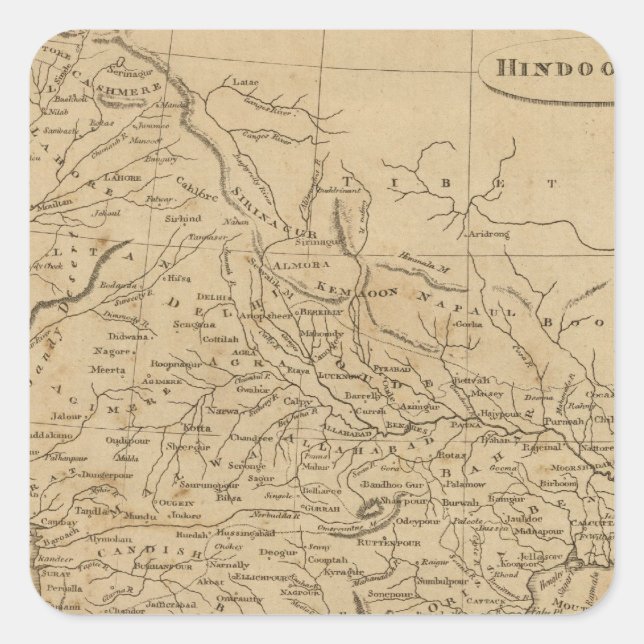 Hindoostan 6 square sticker (Front)