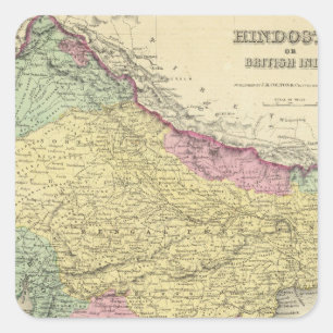 Hindostan Or British India 2 Square Sticker