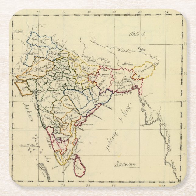 Hindostan Square Paper Coaster (Front)