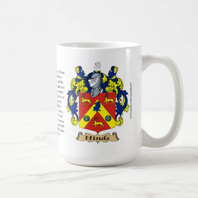 Hinds, the Origin, the Meaning and the Crest Coffee Mug (Right)