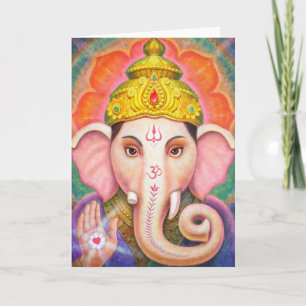 Hindu Art Ganesha positive spiritual energy card