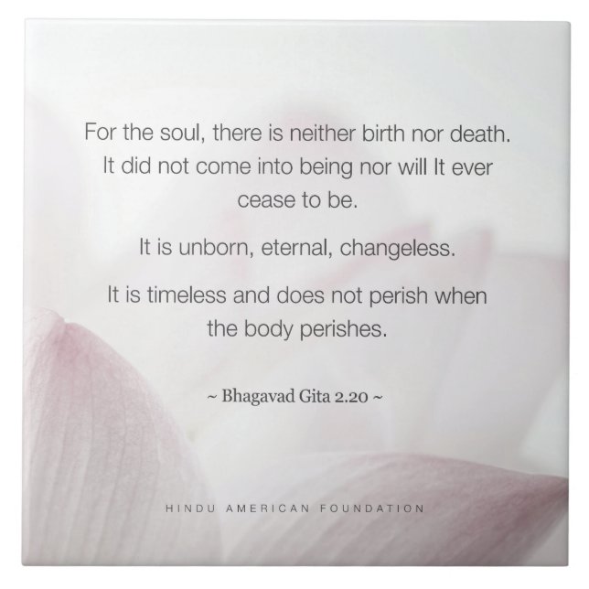 Hindu Bereavement Keepsake Ceramic Tile (Front)