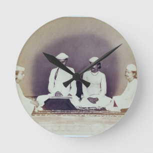 Hindu Brahmins in Delhi, 19th century (sepia photo Round Clock