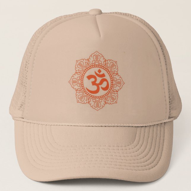 HINDU - BUDDHA SYMBOLS OM,OHM TRUCKER HAT (Front)