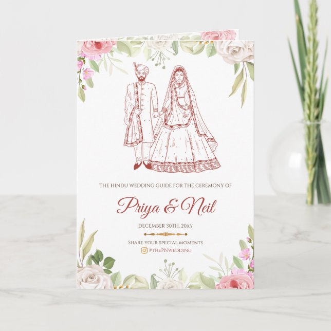 Hindu Ceremony program & Hindu Wedding Program (Front)