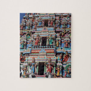 Hindu deities and gods on temple gopuram jigsaw puzzle