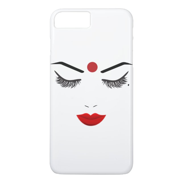 Hindu Dot Beauty Face Lashes & Red Lips Makeup Case-Mate iPhone Case (Back)