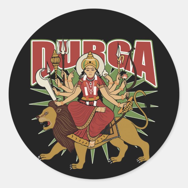 Hindu Durga Classic Round Sticker (Front)