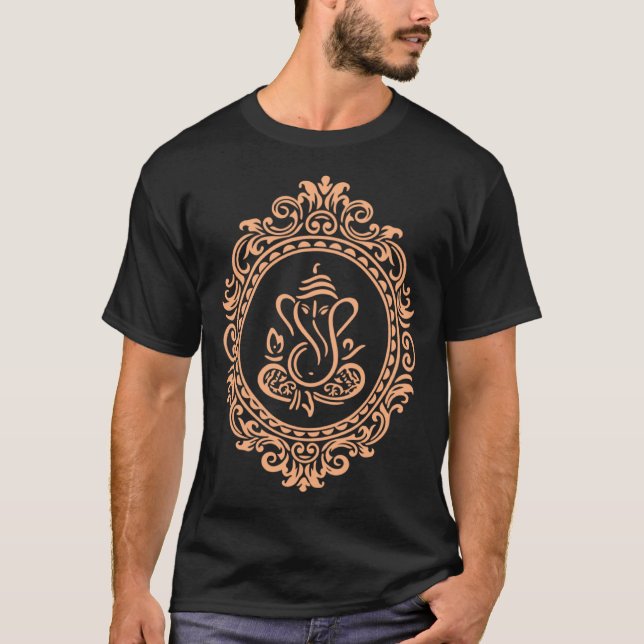 Hindu Elephant God Lord Ganesha Elephant Face Yogi T-Shirt (Front)