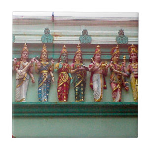 Hindu figures on the wall of Chettiar temple, Ceramic Tile