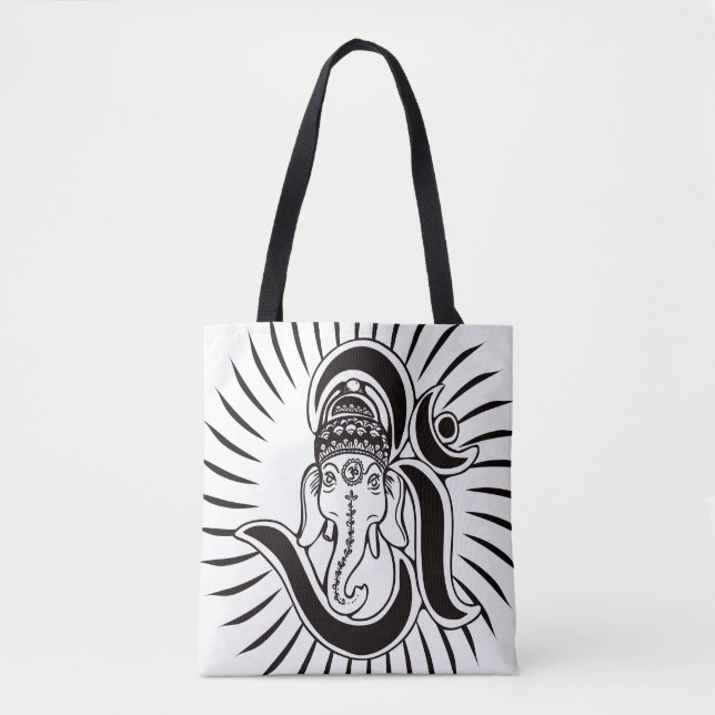 Hindu ganesh all over printed Tote Bag (Front)