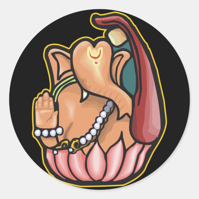 Hindu Ganesh Classic Round Sticker (Front)