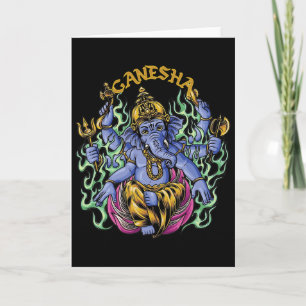 Hindu Ganesha God Elephant Spiritual Yoga Meditati Card