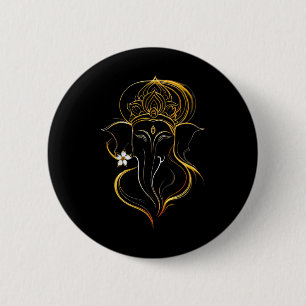 Hindu Ganesha Puja Elephant God India Meditation Y 6 Cm Round Badge