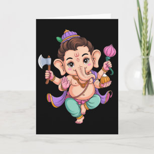 Hindu Ganesha Puja Elephant God India Meditation Y Card