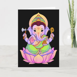 Hindu Ganesha Puja Elephant God India Meditation Y Card