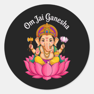 Hindu Ganesha Puja Elephant God India Meditation Y Classic Round Sticker