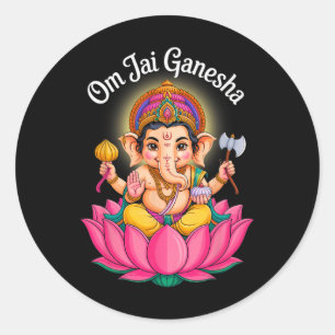 Hindu Ganesha Puja Elephant God India Meditation Y Classic Round Sticker