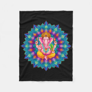 Hindu Ganesha Puja Elephant God India Meditation Y Fleece Blanket