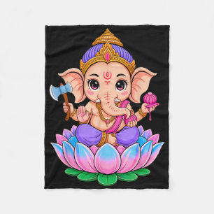 Hindu Ganesha Puja Elephant God India Meditation Y Fleece Blanket