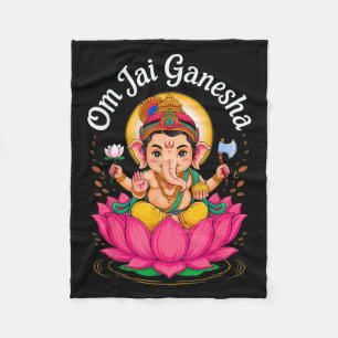 Hindu Ganesha Puja Elephant God India Meditation Y Fleece Blanket